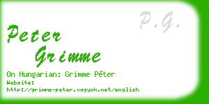 peter grimme business card